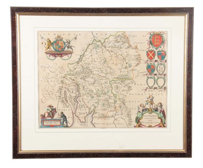 Lot 380 - AN 18TH CENTURY HANDED COLOURED MAP OF THE...