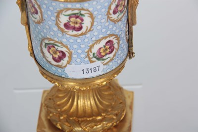 Lot 39 - AN 18th CENTURY SEVRES PORCELAIN ORMOLU...