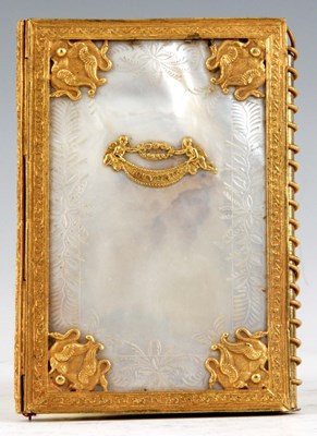 Lot 396 - AN EARLY 19TH CENTURY FRENCH MOTHER OF PEARL...