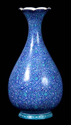 Lot 397 - A LATE 19th CENTURY ISLAMIC ENAMEL OVOID VASE...