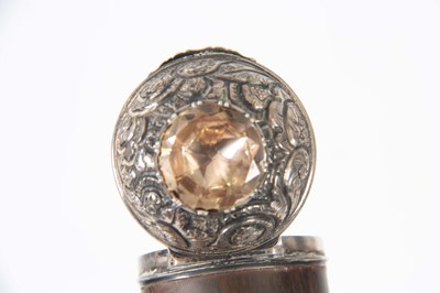 Lot 409 - A 19TH CENTURY SCOTTISH RAMS HEAD HORN SNUFF...