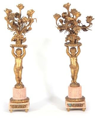 Lot 422 - A LARGE PAIR OF 19TH CENTURY FRENCH ORMOLU...