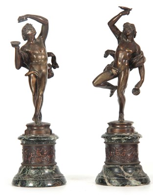 Lot 425 - A PAIR OF 19TH CENTURY FRENCH CLASSICAL BRONZE...