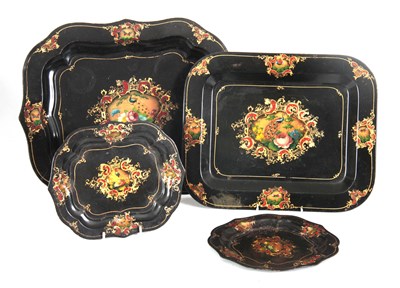 Lot 438 - A SELECTION OF FOUR 19TH CENTURY TOLEWARE...