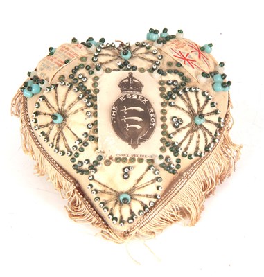 Lot 439 - AN ESSEX REGIMENT SWEETHEART PIN CUSHION with...