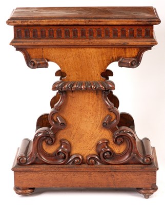 Lot 977 - A STYLISH WILLIAM IV OAK HALL TABLE of ornate...