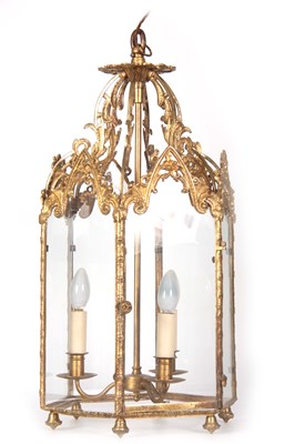 Lot 476 - A LATE REGENCY GOTHIC STYLE HEXAGONAL GILT...