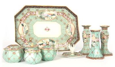 Lot 52 - A JAPANESE NORITAKE TRINKET SET having a duck...