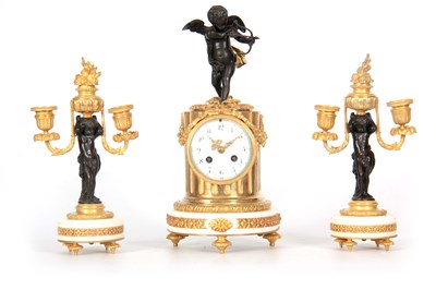 Lot 523 - A LATE 19TH CENTURY FRENCH BRONZE, ORMOLU AND...