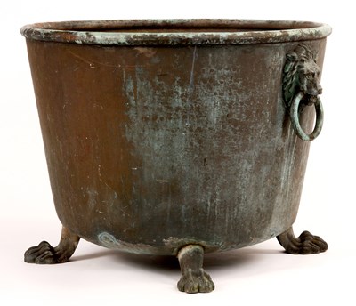 Lot 476 - AN UNUSUALLY LARGE REGENCY COPPER LOG BIN of...