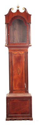 Lot 611 - A LATE GEORGE III MAHOGANY AND BOXWOOD INLAID...