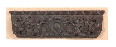 Lot 623 - A 17TH CENTURY CONTINENTAL CARVED OAK PANEL...