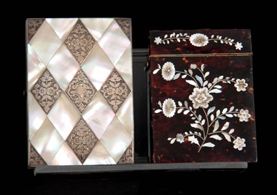 Lot 635 - A 19TH CENTURY MOTHER-OF-PEARL AND SILVER...