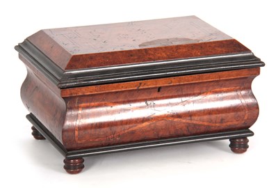 Lot 643 - A 19TH CENTURY POLLARD OAK WORK BOX having...