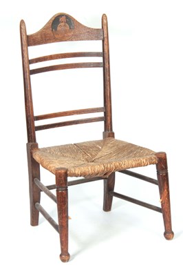 Lot 652 - A LATE 19TH CENTURY LIBERTY STYLE OAK LADDER...