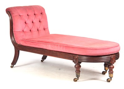 Lot 657 - A REGENCY MAHOGANY DAY BED / CHAISE LONG IN...