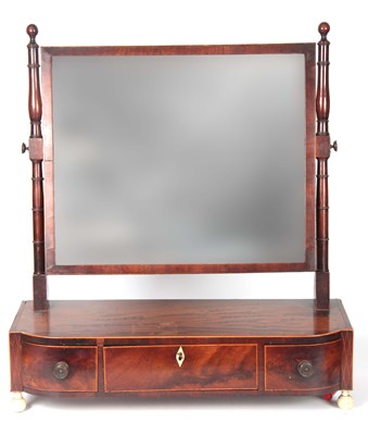 Lot 670 - A GEORGE III BOXWOOD AND ROSEWOOD CROSS-BANDED...