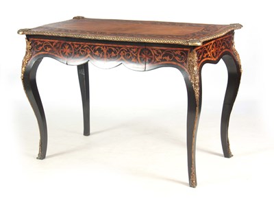 Lot 698 - A 19TH CENTURY ORMOLU MOUNTED INLAID FIGURED...