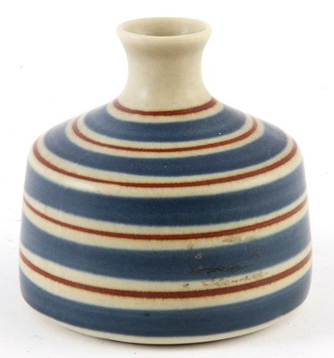 Lot 138 - A JAPANESE SMALL STUDIO VASE with pinched neck...