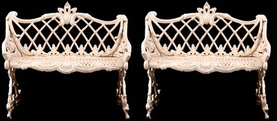 Lot 704 - A PAIR OF 19TH CENTURY CAST IRON ROCOCO STYLE...