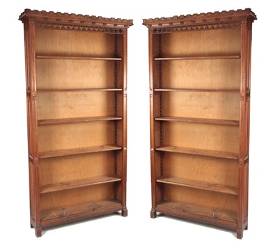 Lot 710 - A PAIR OF 19TH CENTURY GOTHIC OAK OPEN...