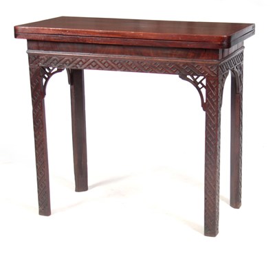 Lot 719 - A GEORGE III MAHOGANY CARD TABLE with...