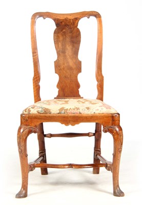 Lot 731 - AN EARLY 18TH CENTURY WALNUT SINGLE CHAIR with...