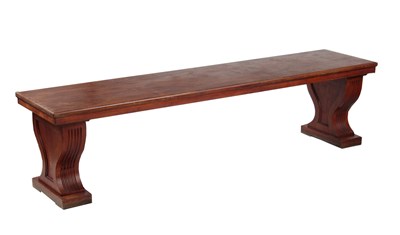 Lot 1001 - A 19TH CENTURY WALNUT BENCH / WINDOW SEAT...