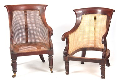 Lot 1009 - A GOOD PAIR OF REGENCY MAHOGANY BERGERE...