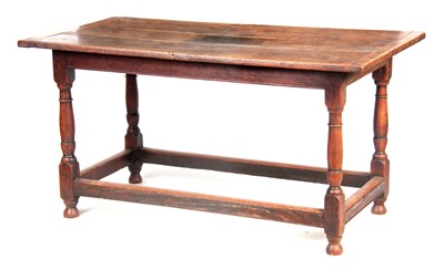 Lot 1023 - AN EARLY 18TH CENTURY OAK REFECTORY TABLE OF...