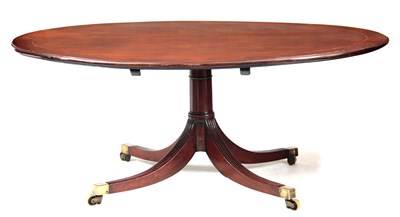 Lot 1060 - A LARGE GEORGE III MAHOGANY OVAL TOP PEDESTAL...