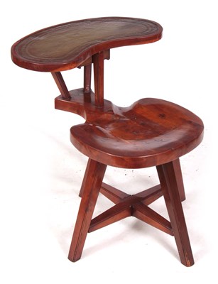 Lot 1061 - A SOLID YEWWOOD COCK FIGHTING CHAIR with...