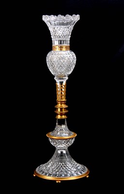 Lot 11 - A LATE 19TH CENTURY GILT BRONZE AND CUT GLASS...