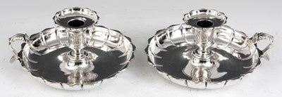 Lot 302 - A PAIR OF EARLY VICTORIAN CIRCULAR SILVER...