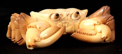 Lot 137 - A JAPANESE MEIJI PERIOD IVORY SCULPTURE...