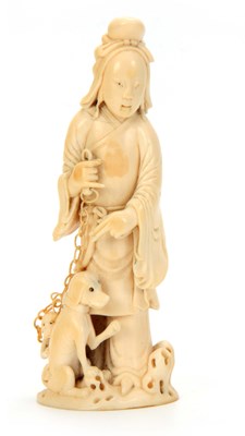 Lot 145 - A FINE 19TH CENTURY CHINESE CARVED IVORY...