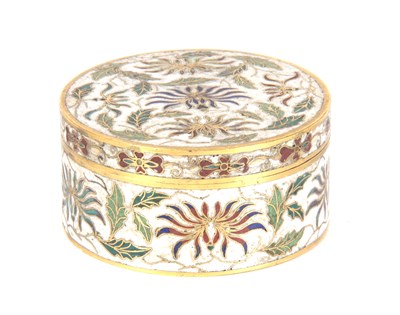 Lot 165 - A JAPANESE CLOISONNE ENAMEL CIRCULAR BOX AND...