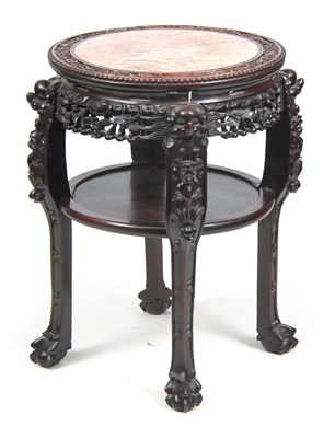 Lot 204 - A 19TH CENTURY CHINESE CARVED HARDWOOD STAND...