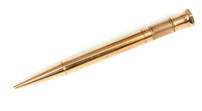 Lot 231 - A SAMUEL MORDEN 9ct GOLD PENCIL 11.5cm long,...