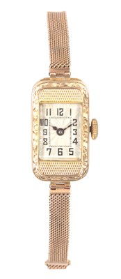 Lot 235 - A LADIES ART DECO 9ct GOLD WRISTWATCH on 9ct...