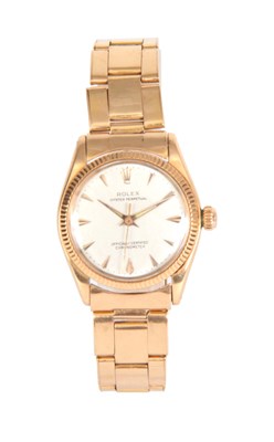 Lot 239 - A 1950's MID-SIZE 18CT ROSE GOLD ROLEX OYSTER...