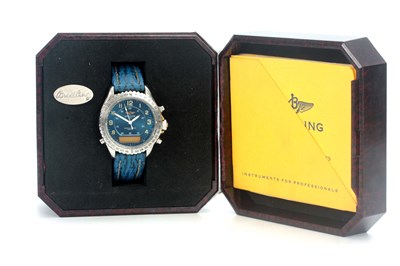 Lot 241 - A GENTLEMAN'S STAINLESS STEEL BREITLING...