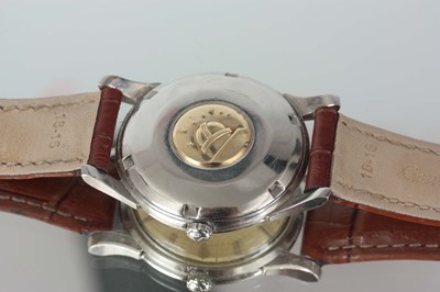 Lot 244 - A GENTLEMAN'S STAINLESS STEEL OMEGA...