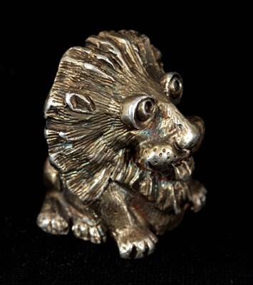 Lot 247 - A SILVER STUART DEVLIN LION PAPERWEIGHT 'LEO'...