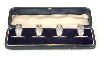 Lot 279 - AN EDWARD VII CASED SET OF FOUR NOVELTY SILVER...