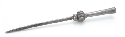 Lot 305 - AN EARLY FORGED IRONWORK PIKE HEAD with square...