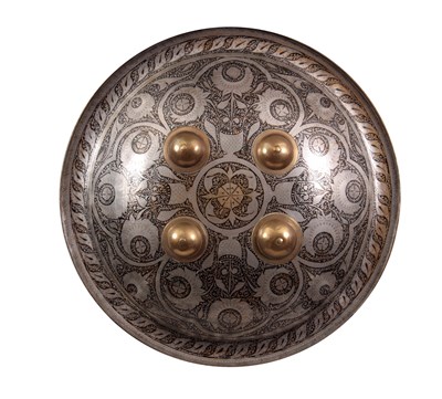 Lot 313 - A FINE 19TH CENTURY INDIAN MUGHAL STYLE INLAID...