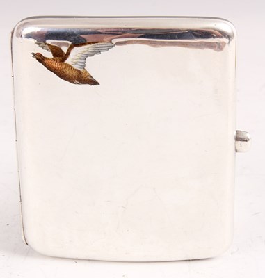 Lot 546 - AN EDWARDIAN SILVER & ENAMEL CIGARETTE CASE of...