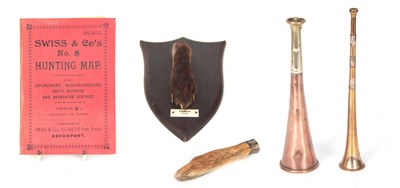 Lot 361 - A INTERESTING COLLECTION OF FIVE HUNTING ITEMS...