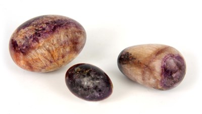 Lot 365 - A COLLECTION OF THREE BLUE JOHN EGGS OF...